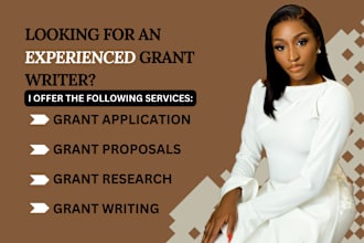 do grant writing, grant proposal, application and a unique business plan