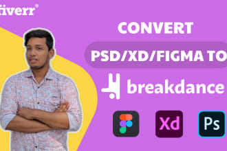 convert figma to breakdance xd to breakdance PSD to breakdance website