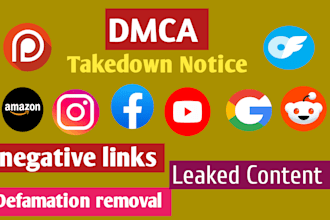 remove harassing defaming copyright,leaked, infringing negative links by dmca