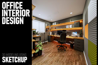 do office interior design, home office and gaming room