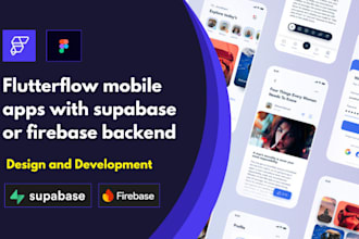 build professional flutterflow mobile app with supabase or firebase backend