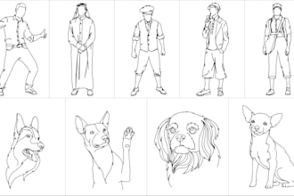 draw detailed or simple line art illustration for you