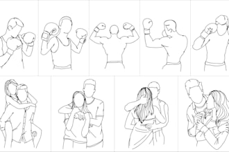 draw detailed or simple line art illustration for you