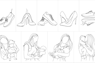draw detailed or simple line art illustration for you