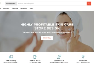 design shopify skin care website beauty store spa website nails cosmetics store