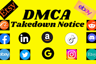 send dmca takedown notice to remove fb, tiktok,yt, twitter, instagram, reddit