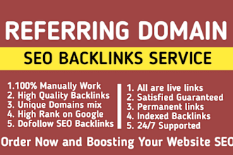 build referring domain SEO backlinks for google ranking