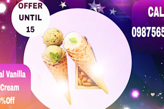 design sweets, cake or any other food social media poster