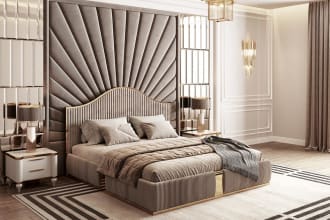 do 3d realistic interior design for bedroom living room and kitchen