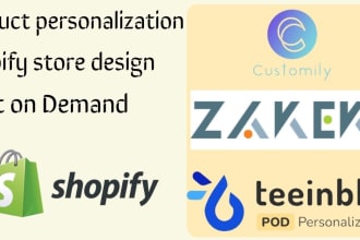 customily, teeinblue, zepto shopify product personalization