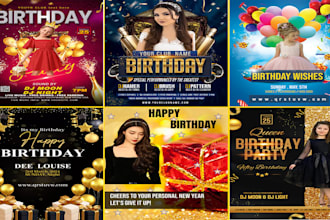 do or redo the modern birthday, social media, and event flyer design
