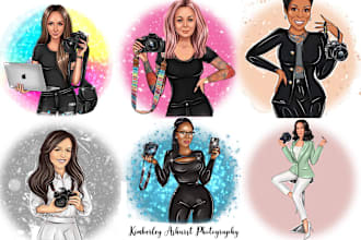 draw a photography character logo caricature avatar from your photo
