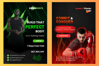 design a sports, fitness, yoga, boxing, gym, or event flyers