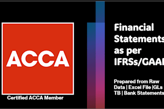 prepare ifrs financial statements from tb, gls, excel and bank statements