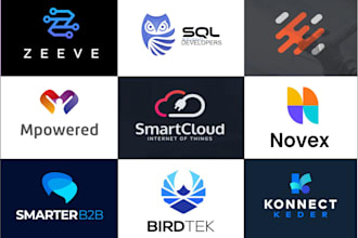 make a creative cyber, tech startup, security and technology logo design