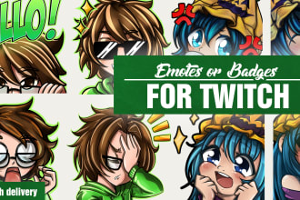 create twitch emotes or sub badges or sticker, custom design