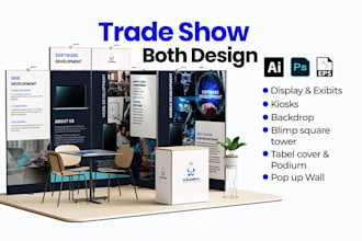 design trade show booth and backdrop for your exhibition