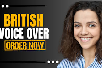 deliver an intelligent british female voice over