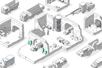 create stylized isometric illustration
