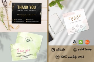 design product insert card  thank you card, package insert for amazon