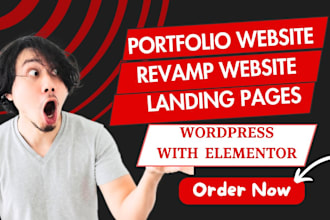do personal portfolio wordpress elementor pro landing page, redesign wordpress