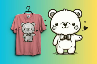 cute cartoon t shirt and merch design in 24hrs