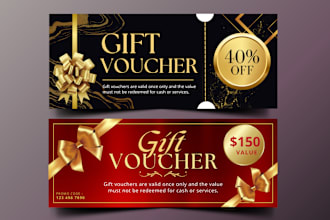 design unique gift voucher, card and gift certificate
