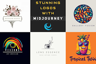 create stunning and unique logo with midjourney