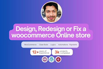 design, redesign or fix a woocommerce store