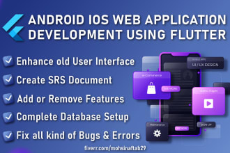 do flutter app development for android IOS web integrate apis fix bugs