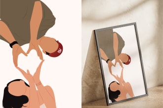 create minimalist couple illustrations