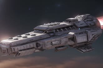 create scifi vehicle design and  spaceship concept art
