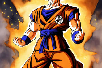 goku with god like background