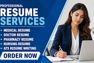 create ats medical, doctor and pharmacy resume with cover letter and linkedin
