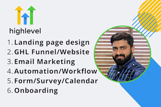 design landing page with gohighlevel, ghl automation, and account setup expert