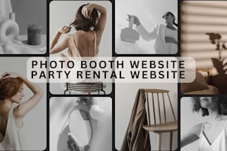 design 360 photo booth website, party rental website, event website