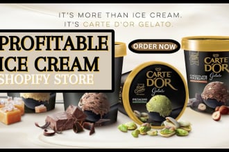 design profitable shopify ice cream cookies store ice cream website dropshipping