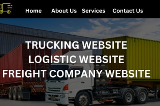 logistic, trucking, dispatch, transport broker freight cargo logo design website
