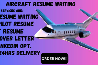 write a professional aircraft maintenance, airline school and pilot resume