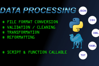 create data processing script code in perl or python