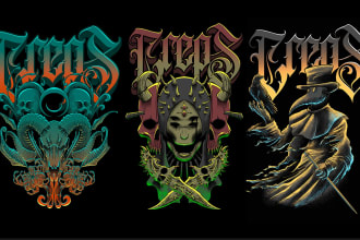 make t shirt design with dark art style for your brand