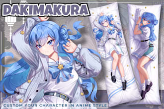 draw dakimakura illustration and body pillow for anime character or your oc