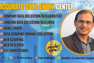 do data entry, linkedin research, company research and more