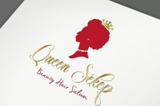 create curly and afro beauty hair salon logo design