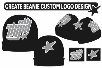 create design streetwear beanie, liquid, y2k logo, balaclava
