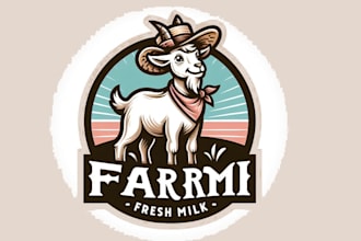 give a high quality goat farm mascot logo design in very short time
