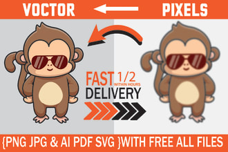 vectorize image vector tracing edit convert low pixels trace redraw logo design