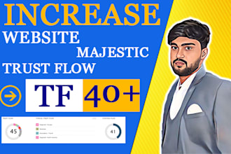increase majestic trust flow, tf 40 plus high authority tf backlinks