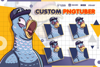 draw a cartoon or anime pngtuber for twitch, youtube or kick live streamer