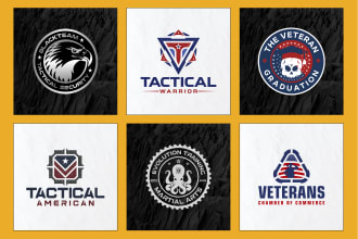 design modern stunning military tactical skull army badge patch sticker logo